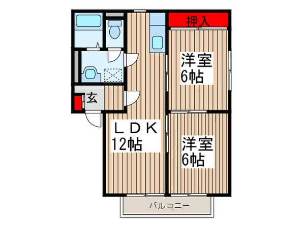 プルーニ・ハイツＢの物件間取画像